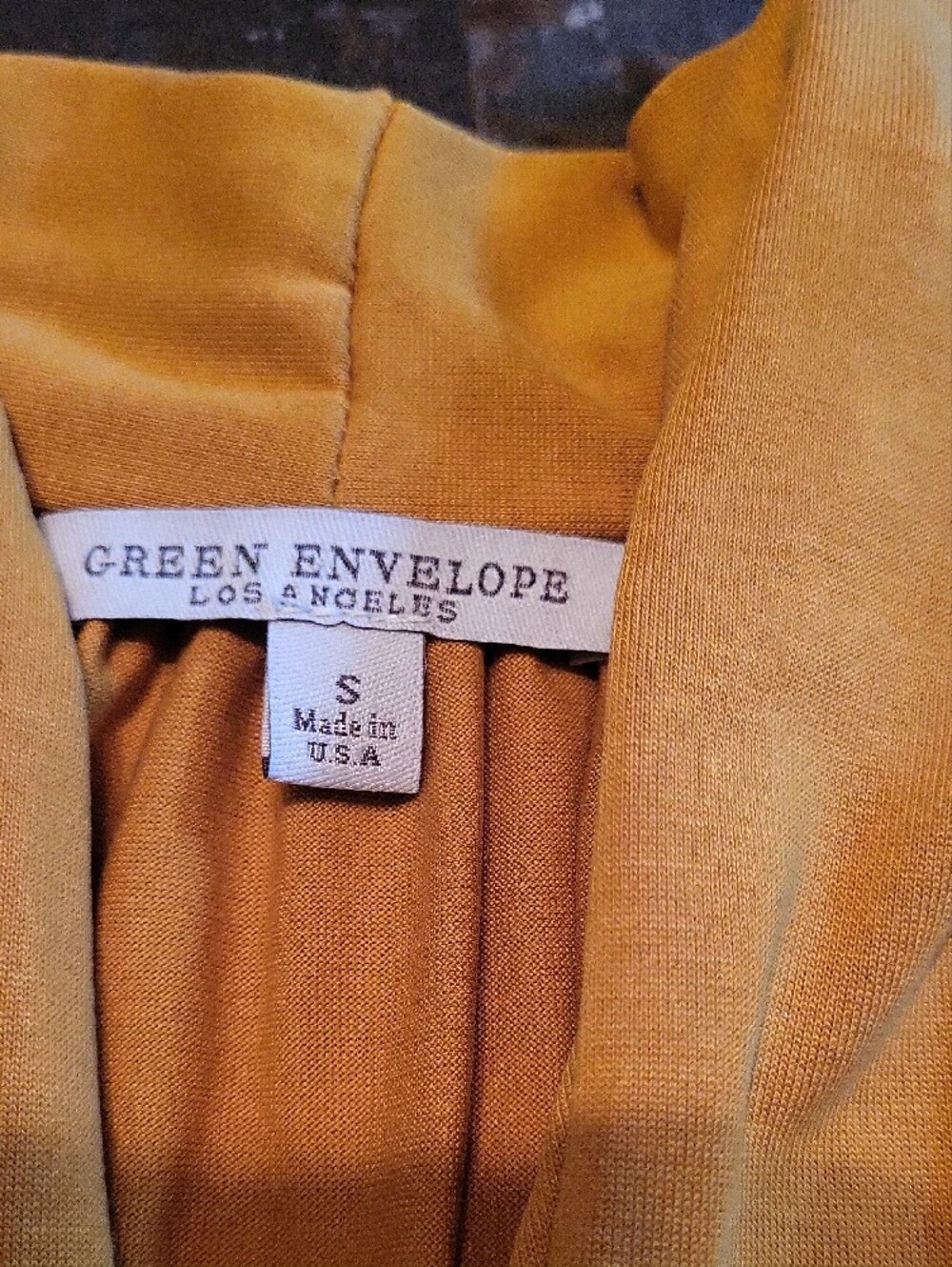 Green Envelope Mustard Yellow Sleeveless V-Neck Tank - Picture 3 of 4